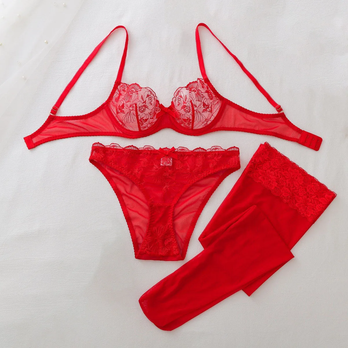 Set Lingerie Transparan Erotis - Sheer Mesh Bra ulasan dan harga