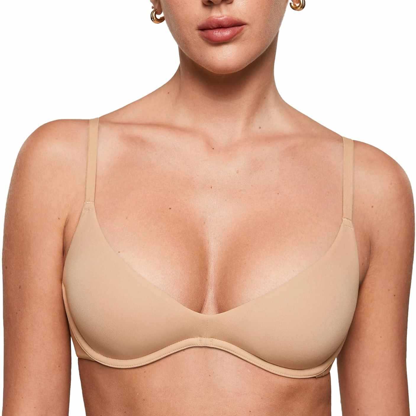 Bra Wanita Deep V Tanpa Bantal - Plunge Bra Push Up ulasan dan harga